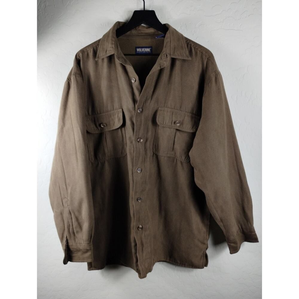 Wolverine Fleece Button Down Shirt L